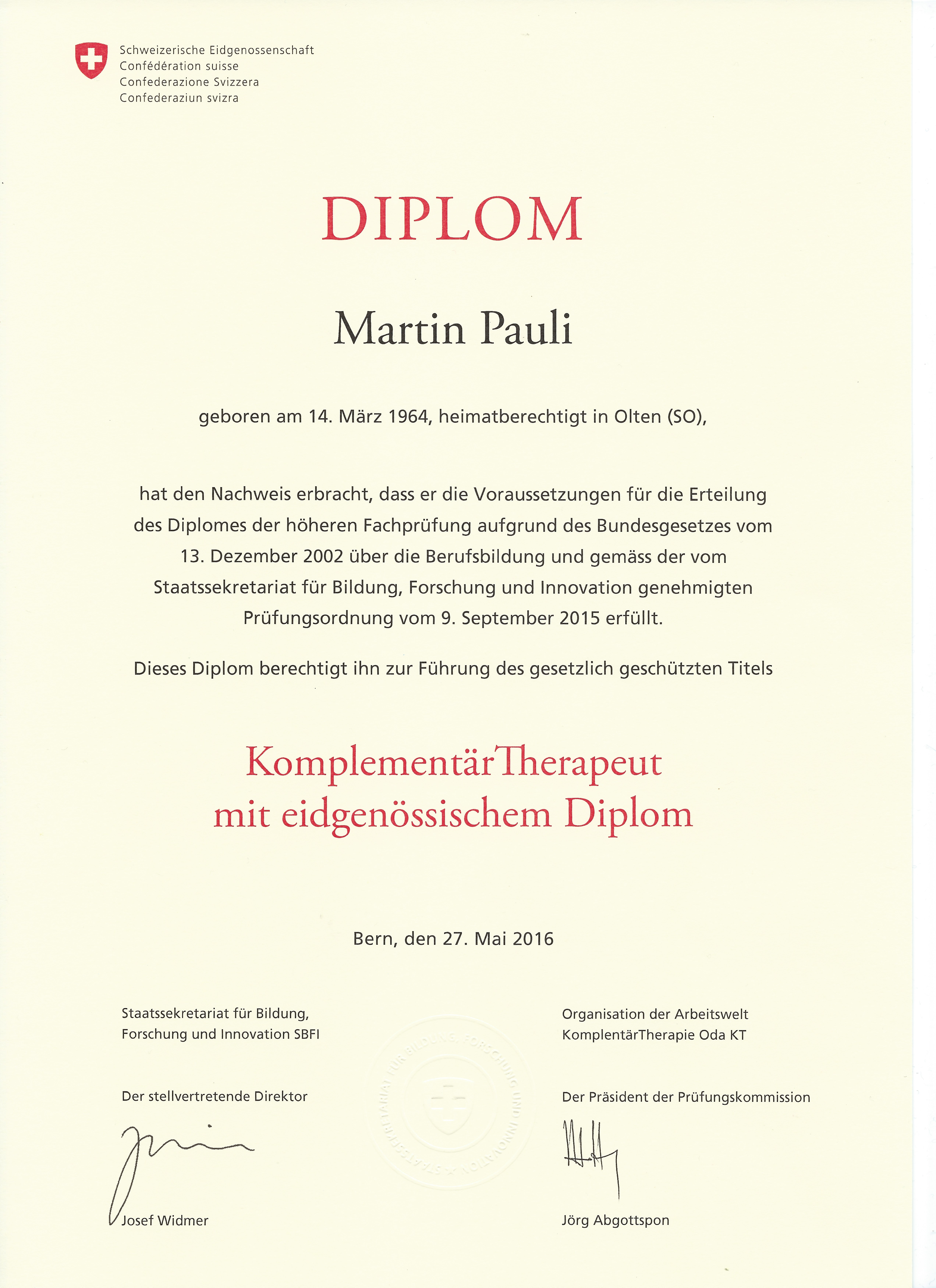 Eidgenössisches Diplom
